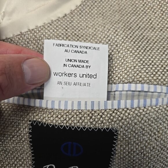 David Donahue Loro Piana Linen Tweed Blazer Mens Size 48 Semi Unstructured - Picture 13 of 13